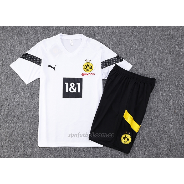 Chandal del Borussia Dortmund Manga Corta 2022-2023 Blanco - Pantalon Corto